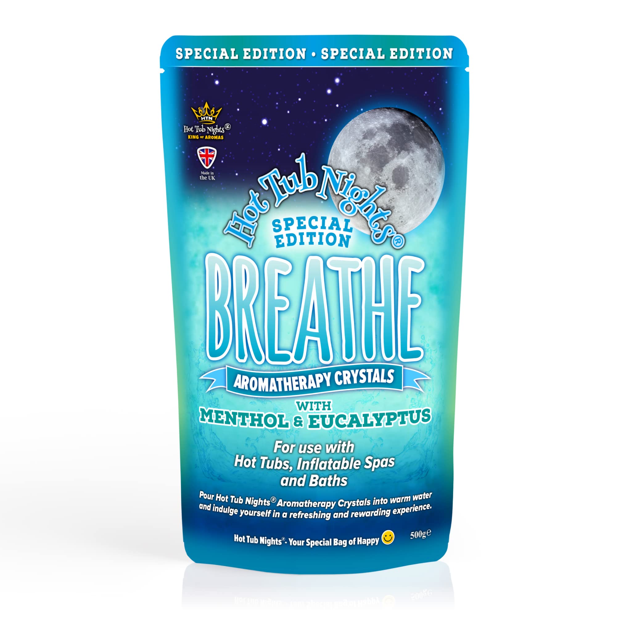 Hot Tub Nights Special Edition (Breathe) with Menthol & Eucalyptus Aromatherapy Crystals Vegan 1x (500g)