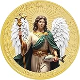 Archangel St. Raphael Healing Prayer Challenge Coin, Christian Religious Prayer Token Protection Medal Faith Spiritual Gift