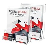 NIUBEE 2-Pack Acrylic Brochure Holder 8.5*11 inches