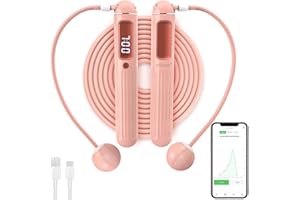arboleaf Smart Jump Rope, Cordless & Rechargeable Jump Ropes for Fitness with Counter, App Data Analysis Jumping Rope, Adjustable Anti-Tangle PVC Jump Rope for Men, Women, Kids - Indoor/Outdoor