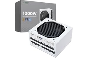 Vetroo 1000W White Power Supply ATX 3.1 Ready Dual PCIe 5.1, 80 Plus Gold Full Modular, Eco Mode with 120mm FDB Fan, Compact 