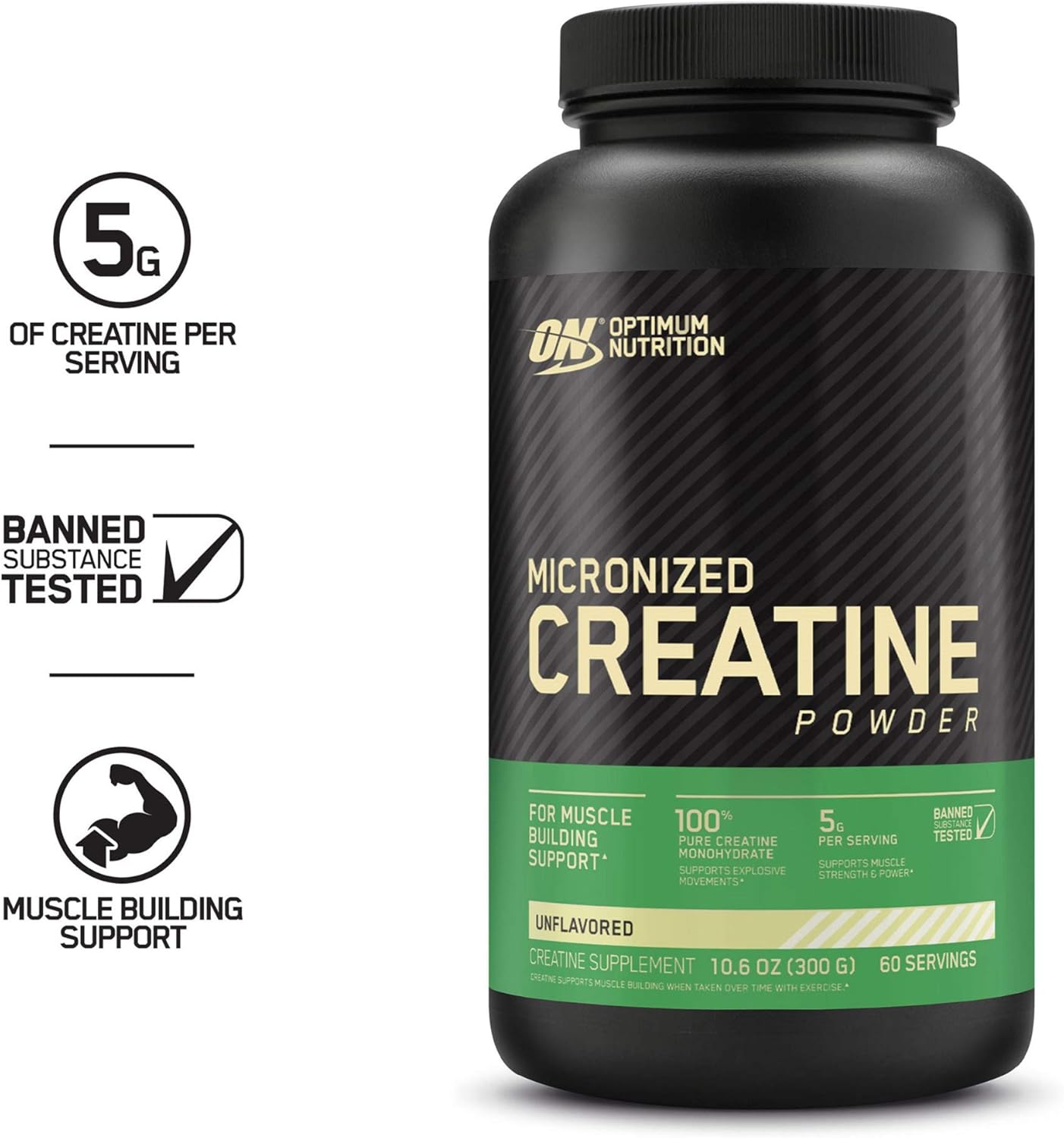 Optimum Nutrition Micronized Creatine Monohydrate Powder, Unflavored, Keto Friendly, 60 Servings (Packaging May Vary): Health & Personal Care