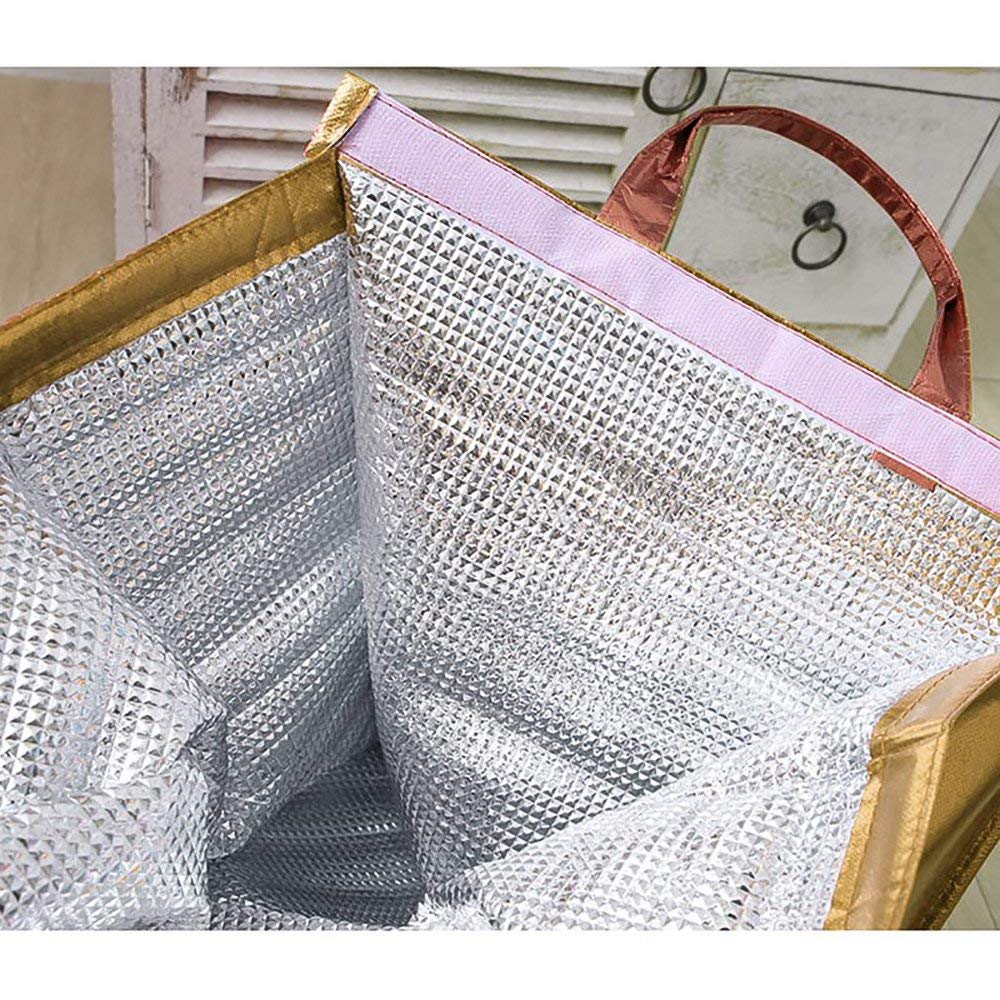 Tamumu Etanche A Gateaux Sac Conservation Sac Isotherme Pique Nique Cooler Sac De Transport Dore 3 Cm 10inch 10inch Lot De 2 Sacs De Pique Nique Rangement Pour La Cuisine