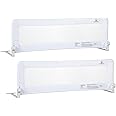 ComfyBumpy Long Toddler Bed Rails - Baby Bed Rail Guard for Kids, Twin, Full, King and Queen Beds - Adjustable Bed Rail for Toddlers - Baby Bed Side Bedrails - White, Long (55.5" x 19.5"), Pack of 2