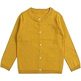 GSVIBK Baby Girls Boys Cotton Cardigan Long Sleeve Kid Button Sweater Girl Crew Neck Cardigans Uniform Sweater