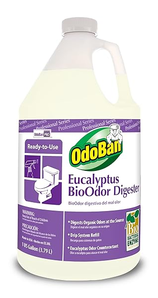 ODOBAN PROFESSIONAL CLEANING READY-TO-USE BIOODOR DIGESTER HARSH AROMA COUNTERACTANT, MADE IN THE USA, EUCALYPTUS SCENT, 1 GALLON