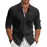 PJ PAUL JONES Mens Dress Shirts Wrinkle Free Stretch Button Down Shirt Casual Long Sleeve Business Shirts