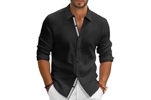 PJ PAUL JONES Mens Dress Shirts Wrinkle Free Stretch Button Down Shirt Casual Long Sleeve Business Shirts