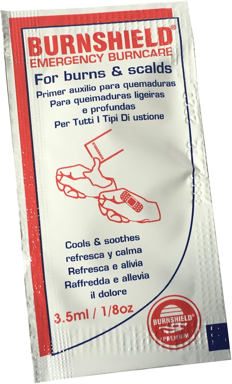 10 x BURNSHIELD Emergency First AID Burn Care SCALDS Cooling Soothing Gel BLOT SACHETS