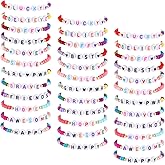 Cunno 36 Pcs Kids Friendship Bracelets for Girls Women Beads Bracelets Surfer Stretch Beaded Cute Colorful jewelry for Birthday Goodie Bag Stuffers Fillers School Gifts Party Favors(Simple Style)