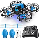 4DRC V18 Mini Drone with 2 Control Methods for Kids Beginners, 3D Flips, Lights, Headless Mode, 3 Speeds Adjustable, Auto Hover, Altitude Hold, 2 Batteries, RC Quadcopter Drones Fly Gift Toy for Boys