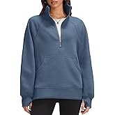 OFEEFAN Quarter Zip Sweatshirts For Women Pullover Oversized Hoodies Sweaters Fall Outfits Winter Clothes Thumb Hole 2024