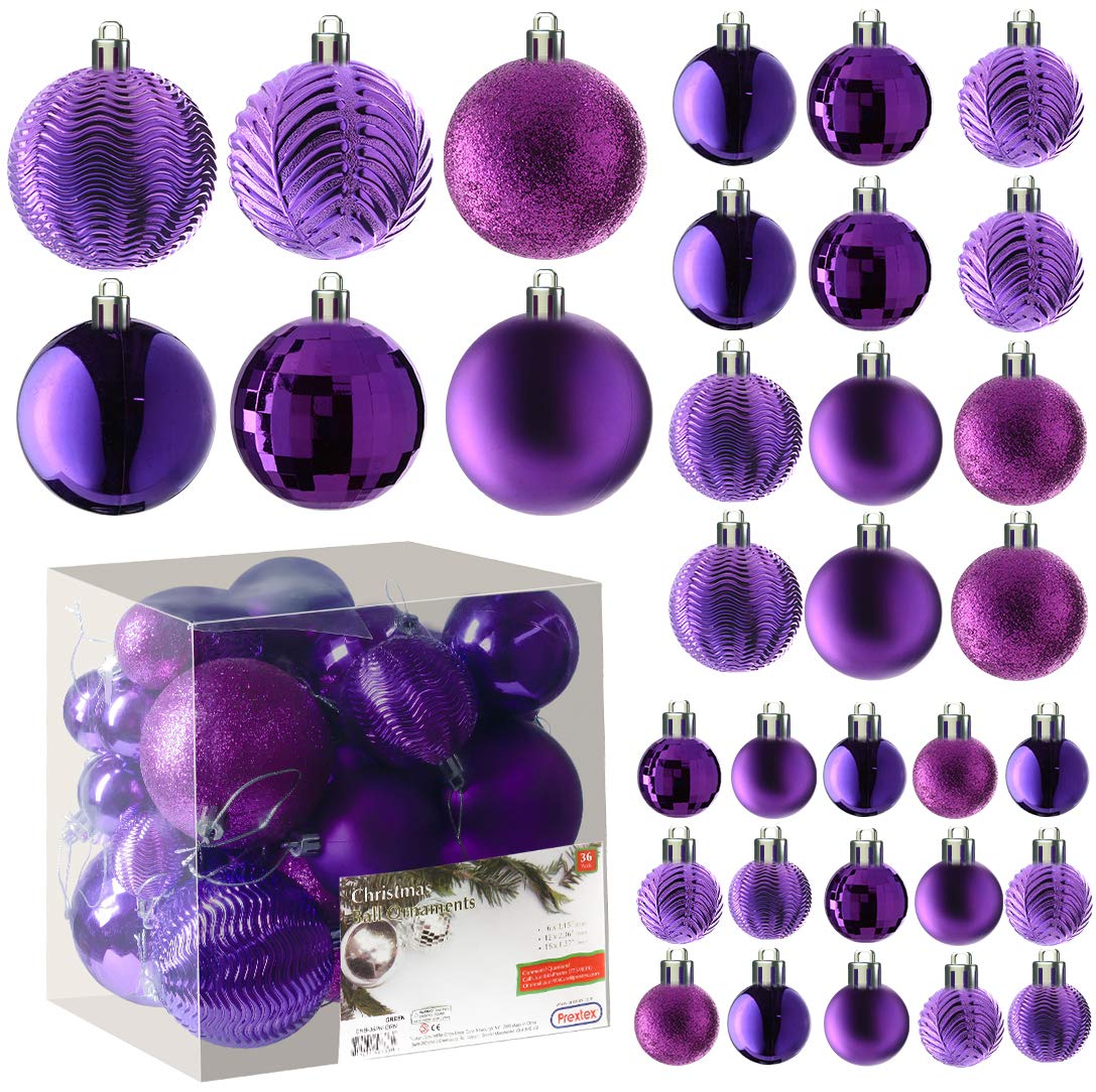 Prextex Christmas Tree Ornaments - Purple Christmas