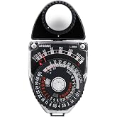 Sekonic L-398A Studio Deluxe III Analog Light Meter, Battery-Free Incident &amp; Reflected Ambient Meter with Amorphous Photocell, Swivel Head, Full Dial Readout for Photography &amp; Cinematography