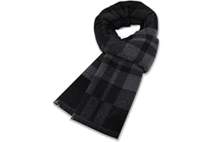 DARLLER Mens Scarf Winter Warm Plaid Scarf Soft Long Classic Cashmere Scarves for Men