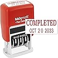 MaxMark Self-Inking Rubber Date Office Stamp with Completed Phrase & Date - RED Ink (Max Dater II), 12-Year Band