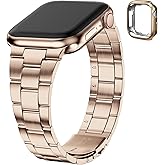 Fullmosa No Tools Needed Compatible with Apple Watch Bands for Women Men 41mm 40mm 38mm 46mm 49mm 45mm 44mm 42mm, Metal Strap with Case for iWatch Series 11 10 9 8 7 6 5 4 3 2 1 SE3/2/1 Ultra3/2/1, 38mm 40mm 41mm, Rose Gold
