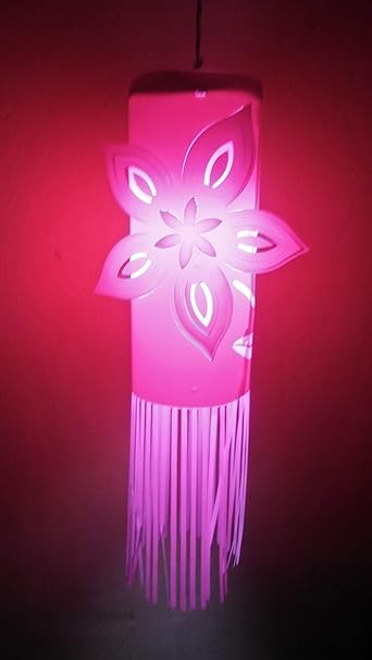 Buy Diwali Hanging Pink Flower For Decoration Fabric Plastic Lamp