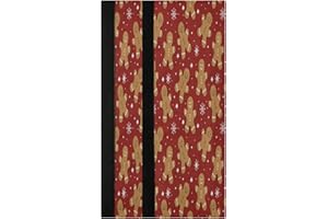 EIONRYN Christmas Cookie Gingerbread Refrigerator Door Handle Covers Winter Snowflakes Xmas Red Kitchen Appliances Gloves For Microwave Dishwasher Fridge Door Cloth Protector 2pcs