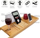 Relux Premium Bamboo Bath Caddy Bridge Extendable Luxury Book Rest view 3