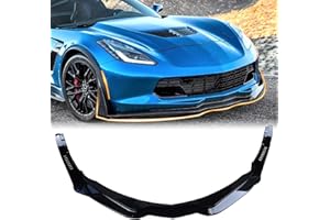 NOPOCA Front Bumper Lip Fit for 2014-2019 Chevy Corvette C7 Z06 & Grand Sport Splitter Spoiler Diffuser Protector Guard Wing Body Kit Air Dam Corvette C7 Accessories #22922352 (Glossy Black)