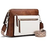 GAEKEAO Quilted Crossbody Bags for Women Vegan Leather Purses with Wide Strap,Women's Mudium Travel Purse Built in Wallet