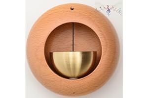 Desricy Shopkeepers Bell for Door Opening Magnetic Wood Doorbell with Brass Bell Door Chime for Entrance, Wall, Store, Wardrobe, Fridge