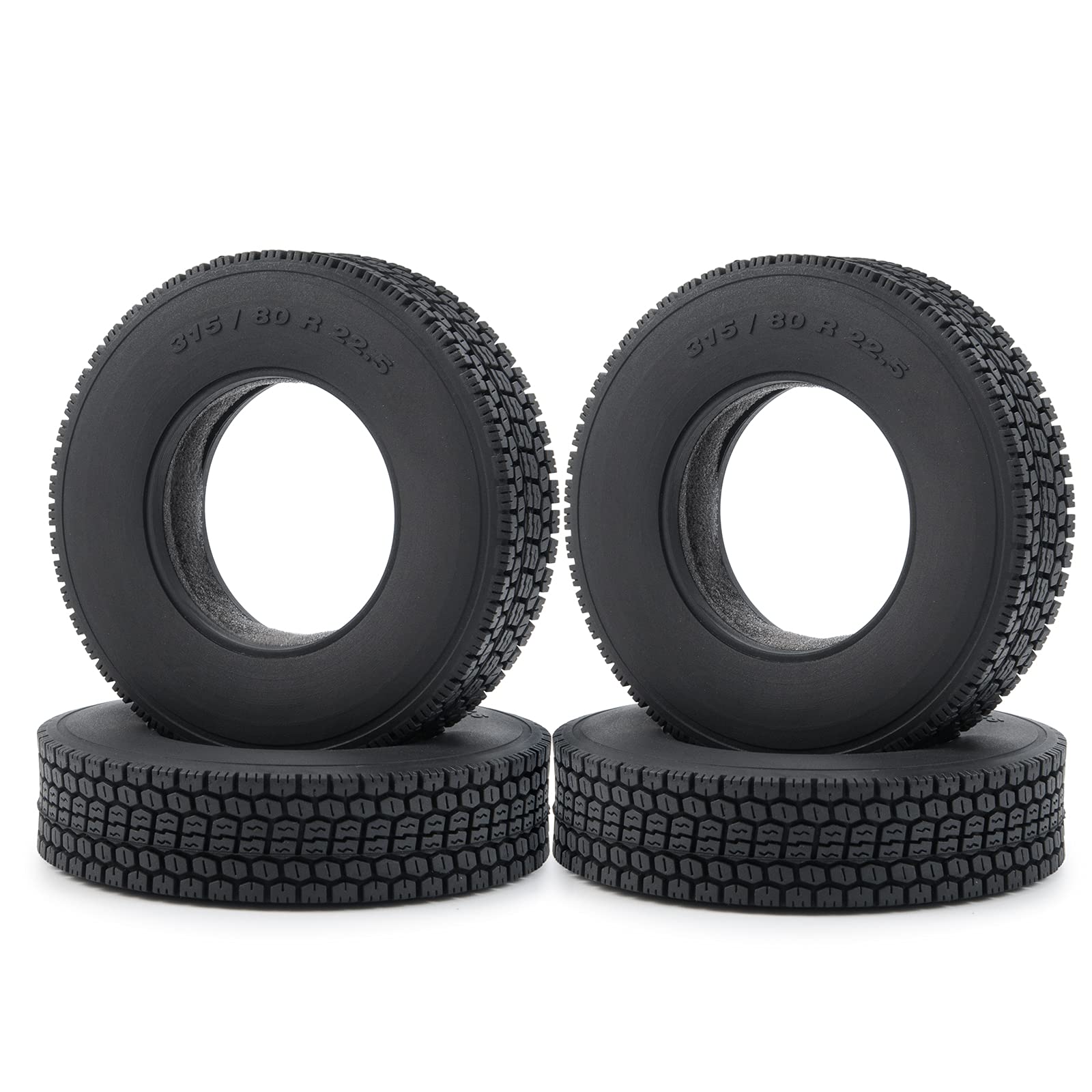 AXspeed 4pcs 22mm RC Wheel Tyres Tires for 1/14 Tamiya Trailer Tractor Truck Upgrade Parts