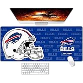 Malogtan Stitched Edges Mouse Desk Pad,Large Gaming Mouse Pad for Laptop Computer Desktop Keyboard,Blue White Design Mat for Football Sport Fans Mousepad