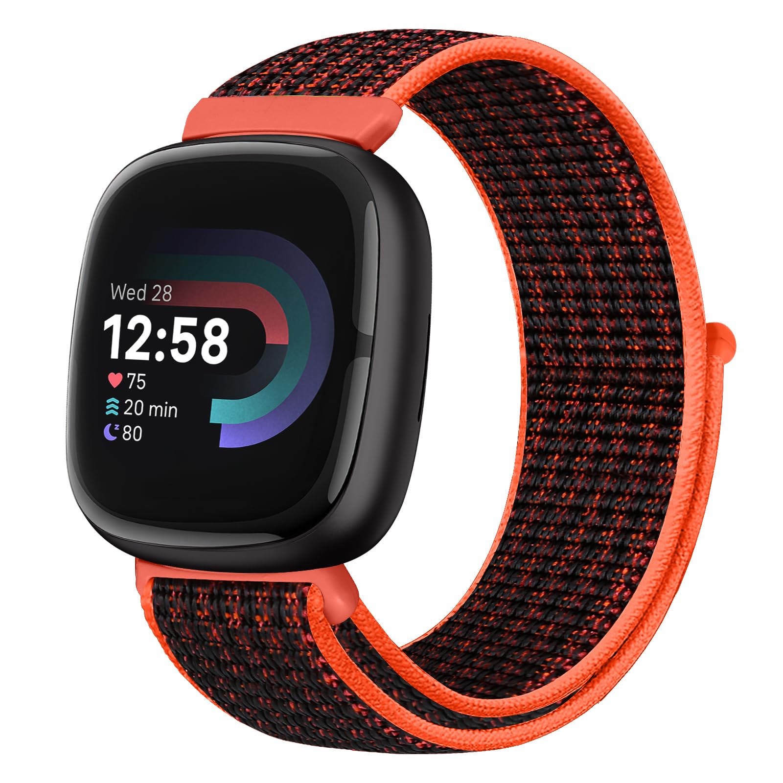 Runostrich Nylon Loop Straps Compatible with Fitbit Versa 4/Sense 2/Versa 3/Sense, Soft Breathable Sport Adjustable Replacement Band Women Man Wristband Accessories