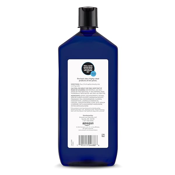 AMAZON BASICS LAVENDER SCENTED FOAMING BATH WITH ESSENTIAL OIL, 34 FLUID OUNCE