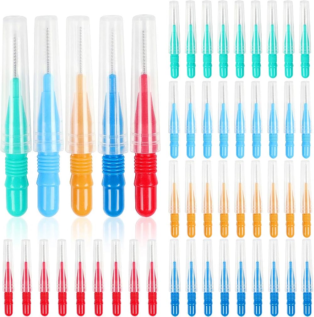 ZTMY 50Pcs Interdental Brushes 3 Sizes Color Set Teeth Cleaning Tool