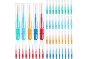 ewinever 50 Pieces Interdental Brush,Toothpicks Tooth Flossing Head Oral Dental Hygiene Brush,Teeth Cleaner Dental Floss Stick Tooth Cleaning Tool (3 Sizes-50PCS)