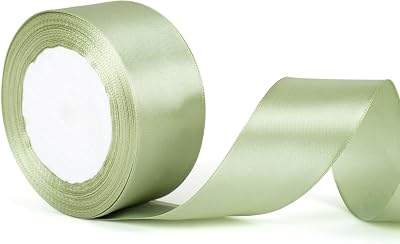 YAAVAAW 22m Sage Green Ribbon 40mm Wide Satin Gift Wrapping Wedding Car
