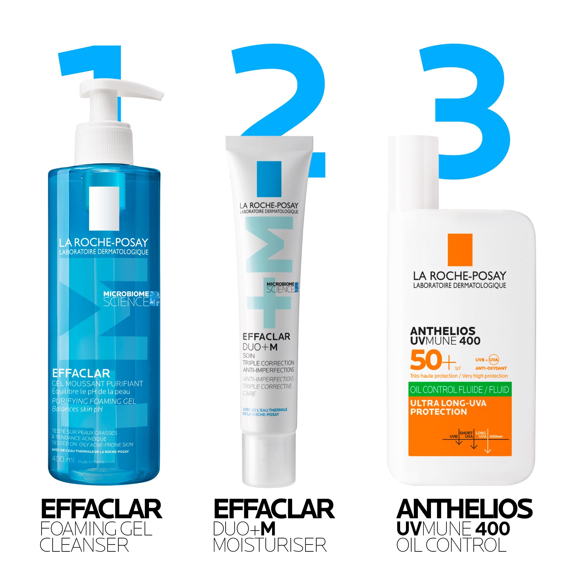 La Roche-Posay Effaclar Purifying Foaming Gel Cleanser for Oily Skin, With Zinc Pidolate To Remove Excess Oil, Alcohol Free & Oil Free, Face Wash For Oily Skin, Dermatologist & Sensitive Skin Tested​