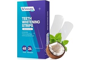 WHITEBITE PRO Teeth Whitening Strips 24 Treatments - Peroxide Free - Enamel-Safe Professional Dental Strips for Sensitive Teeth - Deep Stains Removal - Whitening Without Any Harm - 48 Strips Mint