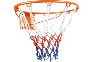 Aoneky Basketball Rim Replacement, Standard 18" Size Basketball Goal Hoop with Net for Indoor Outdoor