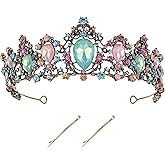 inSowni 1pc Birthday Wedding Princess Queen Vintage Sparkly Crystal Rhinestone Tiara Crown Headband Headpiece with 2 Bobby Pins for Women Girls Brides Bridesmaids