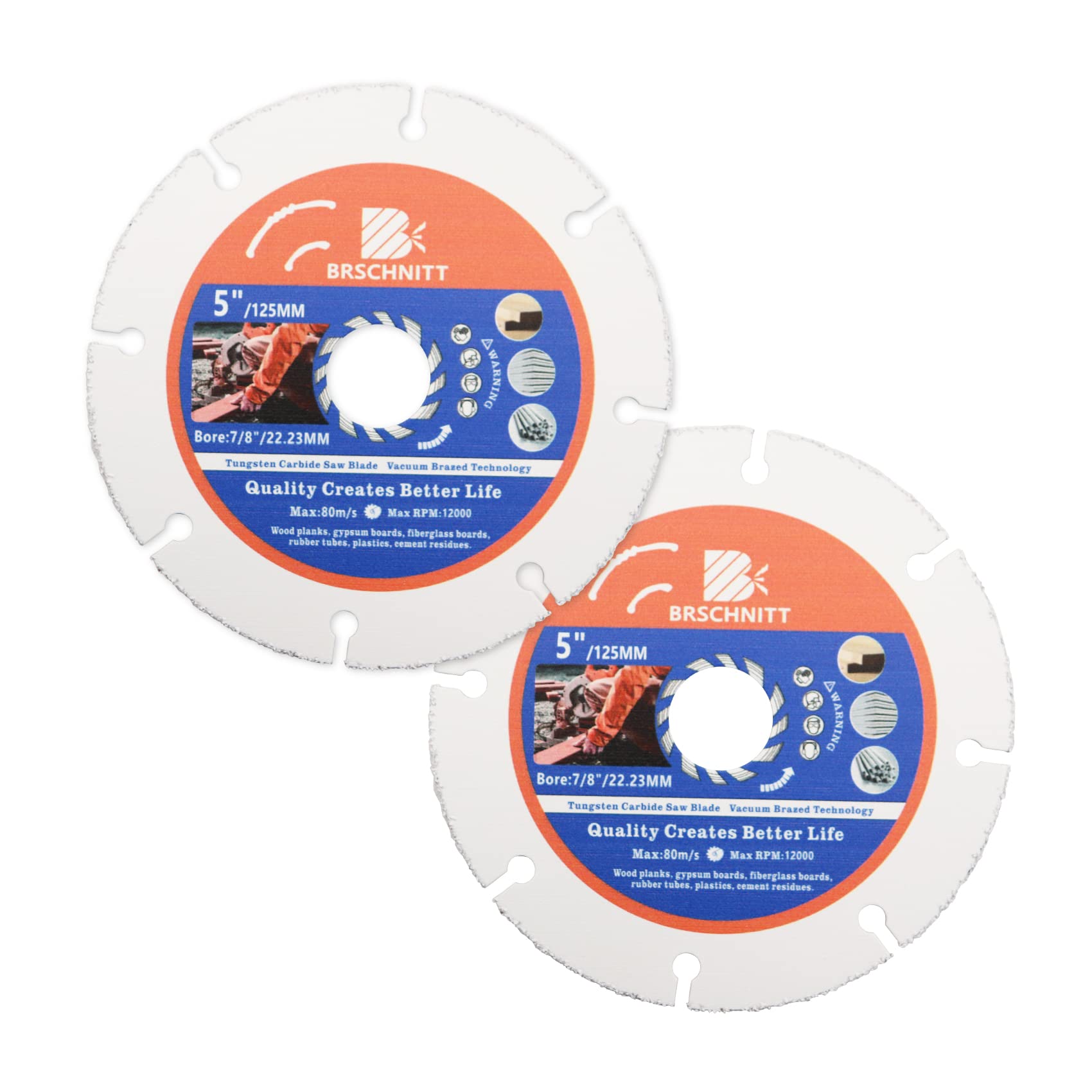 Multi Sägeblatt Trennscheibe 125mm- 2 Stück BRSCHNITT Winkelschleifer für Laminat Holz Kunststoff Nagelfest.