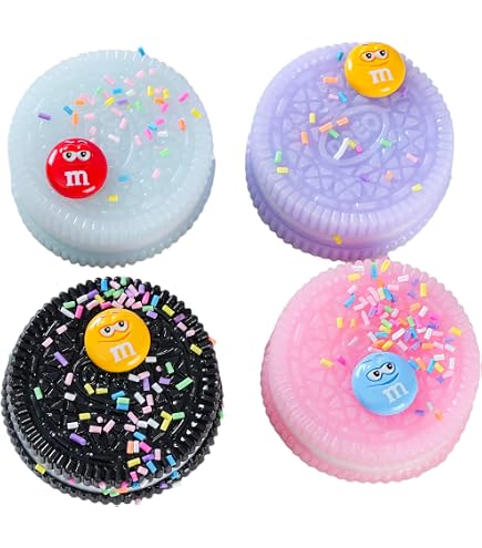 MXTIMWAN 2 Pièces Squishy Oreo – Jouet Anti-Stress Ultra Doux, Soulage L'Anxiété, Noir Et Rose