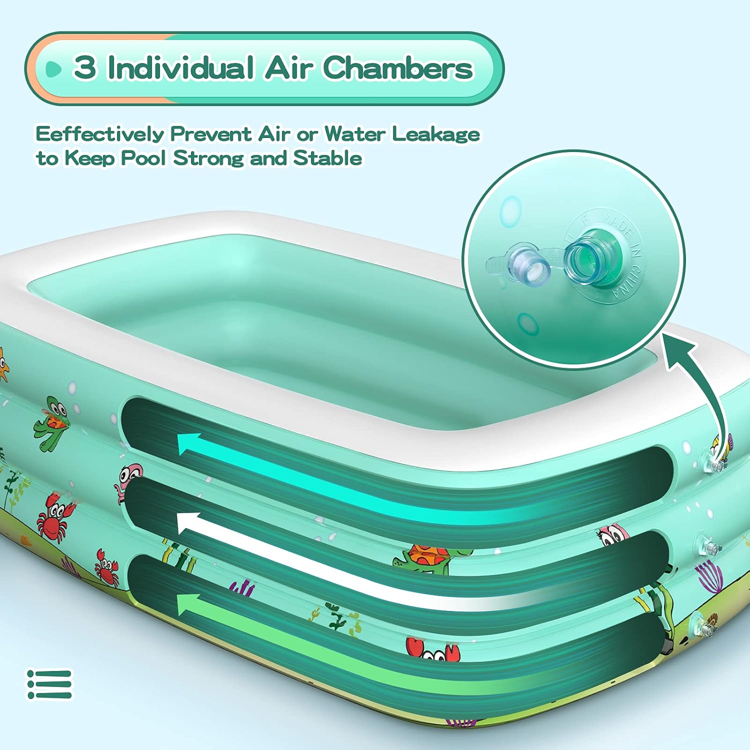 Inflatable Baby Swimming Pool, Portable Inflatable Kiddie Pool, Rectangular Kiddie Paddling Pool Indoor&Outdoor, Child/Children Little Pump Pool Swim Center for Garden, Backyard, Summer Water Party: Kitchen & Dining