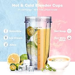 Ninja Blender Cups Replacement 24 oz Cups Kit with
