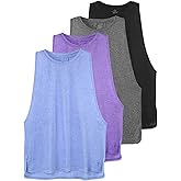 Cosy Pyro Workout Tank Tops for Women Lightweight Running Tanks Basic Gym Tops Sleeveless Athletic Yoga Shirts-4 Pack