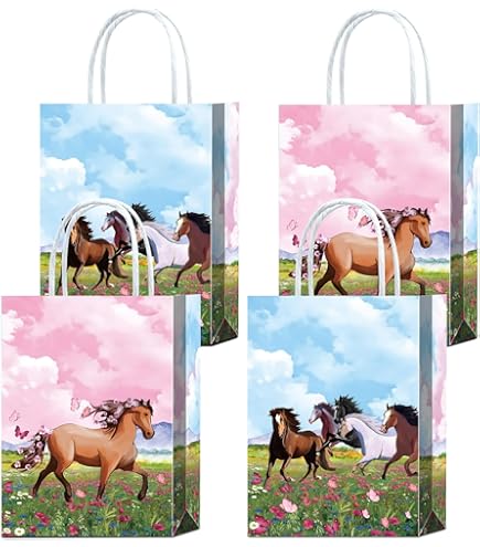 Floral Horse Party Favors For Kids - 24PCS Horse-Themed Mini Bubble Wands, Great For