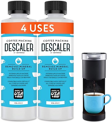 Home & Kitchen - Descaler (2 Pack, 2 Uses Per Bottle) - Made in the USA - Universal Descaling Solution for Keurig, Nespresso, Delonghi and All Single Use Coffee and Espresso Machines