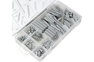 CHATBRID 200-Pc Spring Assortment Kit | Zinc Plated Extension & Compression Springs | 20 Sizes for Home Repair & DIY (20-Sizes)