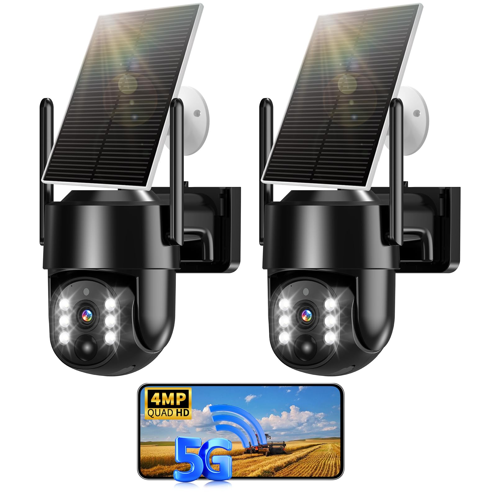 Photo 1 of ***ONLY ONE*** Solar Security Cameras Wireless Outdoor, 5G/2.4G Solar WIFI Cameras for Home Security,Solar Powered Outside Camera Wireless,Human Detection, Color Night Vision, 2-Way Talk for home Porch/Garage/Yard