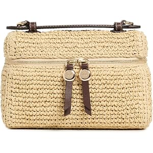 Tory Burch Women's Romy Straw Slim Top Handle Bag