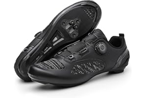 PENXZT Mens Womens Cycling Shoes, Compatible with SPD & Look Delta Peloton Indoor Road Bike Shoes Breathable Non-Slip Riding 