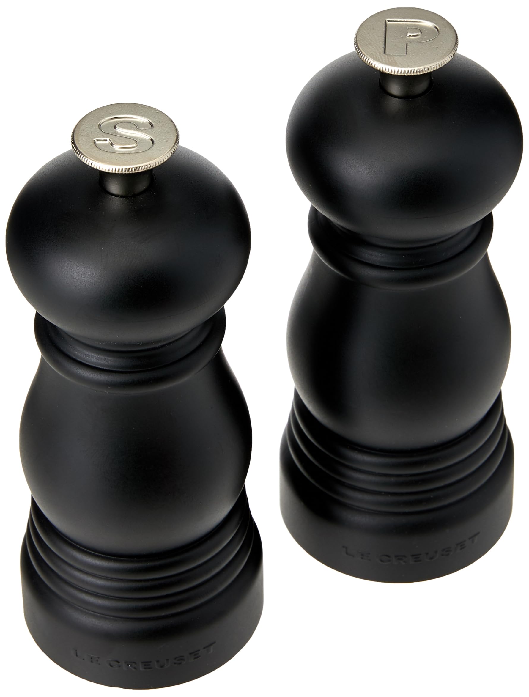 Le Creuset Classic Salt and Pepper Mill Set, Personal Use, Chip-Resistant ABS Plastic, Anti-Corrosion, 11 cm, Matte Black, 44900110000000 — image 1
